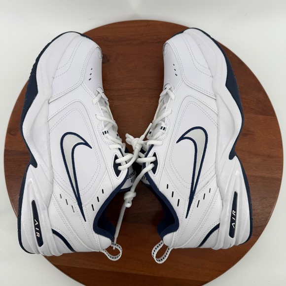 Nike Air Monarch IV Mens 11 4E Extra Wide White Navy Silver 416355-102 Sneaker main image 4